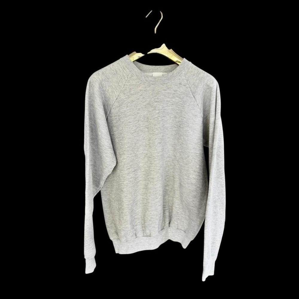 Vintage 70's Fruit of the Loom Sweatshirt XL Gray Pullover Made USA Raglan